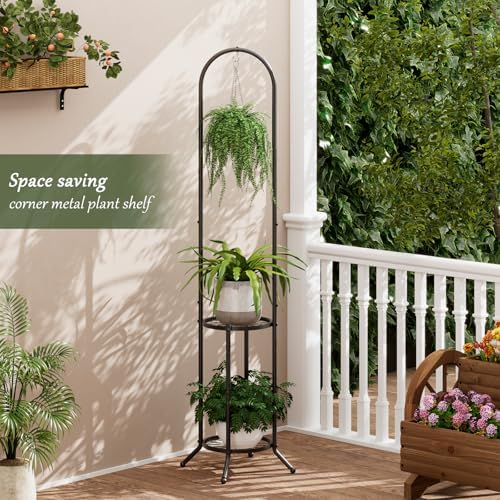 2-Tier Hanging Plant Stand for Indoor and Outdoor Use