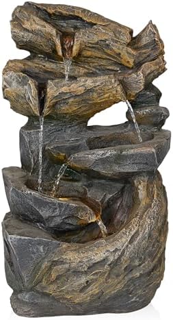 Alpine Corporation ZDQ104 Rock Fountain with LED Lights