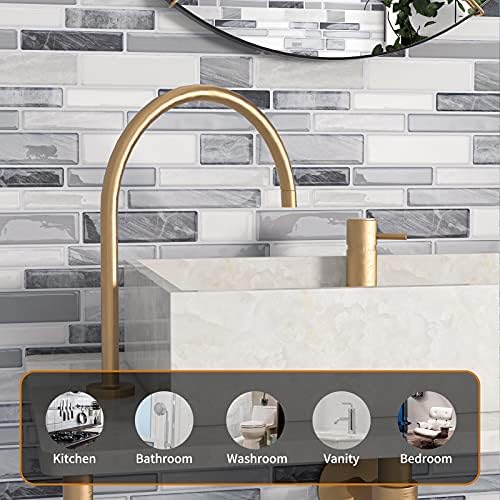 WOWSTAR 12x12 Peel and Stick Backsplash Tile Gray
