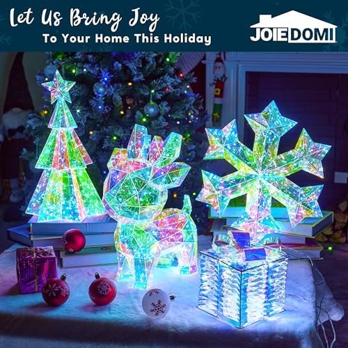 Joiedomi 15 In Prismatic Iridescent Christmas Tree Light Decorations