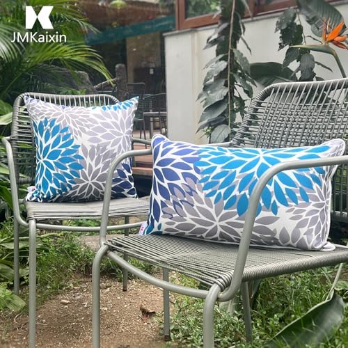 JMKaixin Outdoor Pillows Pack of 2 Waterproof Throw Pillows with Inserts