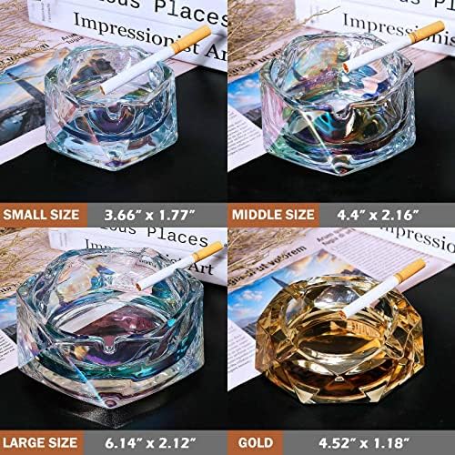 Blue Large Glass Ashtray for Cigarettes