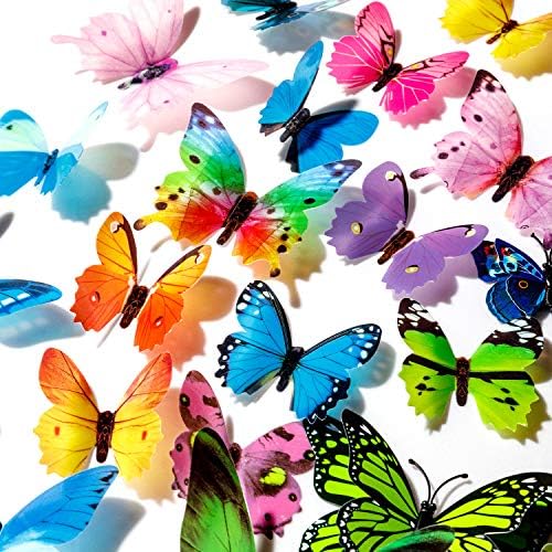 120PCS 3D Colorful Butterfly Wall Stickers Set