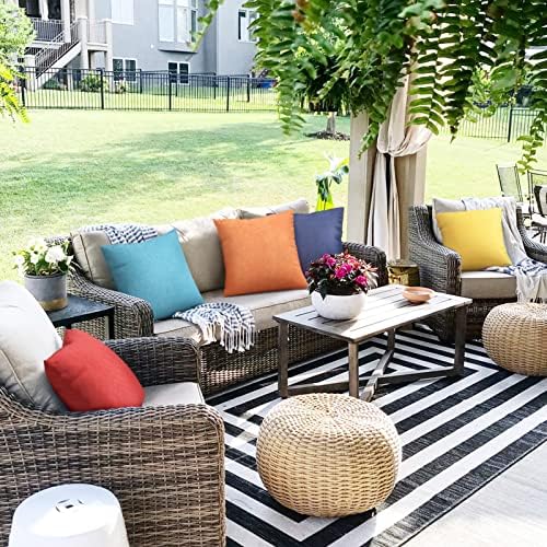Pack Of 2 Waterproof Outdoor Pillow Covers 18x18 Inch Yellow