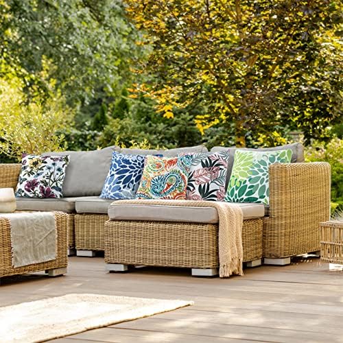 JMKaixin 2 Pack Waterproof Decorative Outdoor Pillows 18x18 Inch