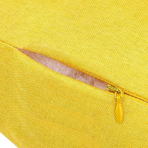 Pack Of 2 Waterproof Outdoor Pillow Covers 18x18 Inch Yellow
