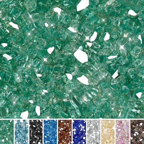 Skyflame 10-Pound Fire Glass with Light Green Reflective Finish