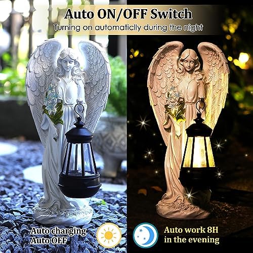 Solar Angel Outdoor Garden Decor Statues 132 Inches