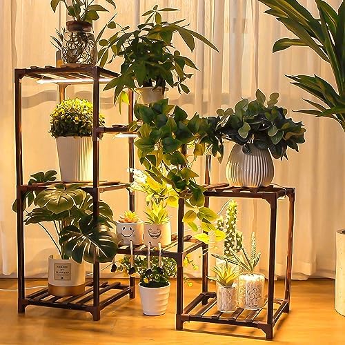 Dreyoo Plant Stand with Grow Light and 7 Pots Display