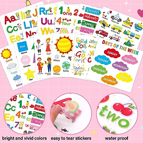 Omlisca Alphabet Numbers Wall Decals 12 Sheets Educational Stickers