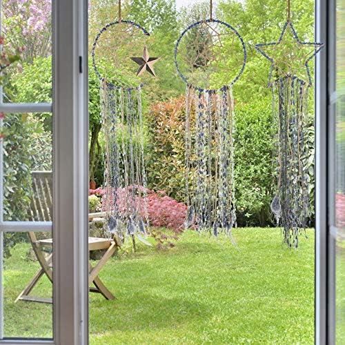 Jetec 3 Piece Blue Dream Catcher Wall Decor