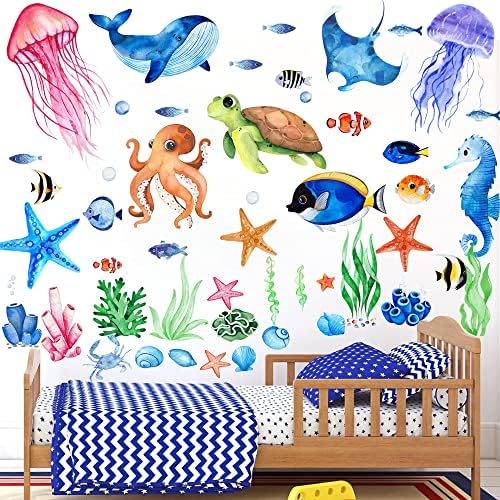 Glow in the Dark Ocean Fish Wall Decals for Kids