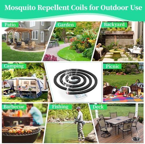 16 Pack Natural Mosquito Coils with Holder and 6 Stands