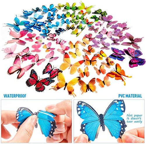 120PCS 3D Colorful Butterfly Wall Stickers Set