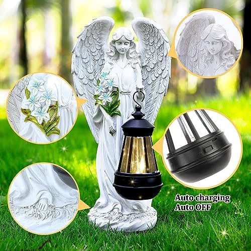 Solar Angel Outdoor Garden Decor Statues 132 Inches