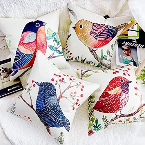 Outdoor Waterproof Throw Pillow Covers Set of 4 18x18 Inch
