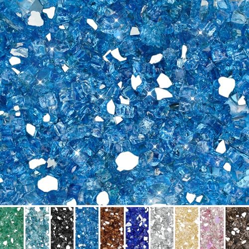 Skyflame Fire Pit Glass Rocks 15 LB Pacific Blue Reflective