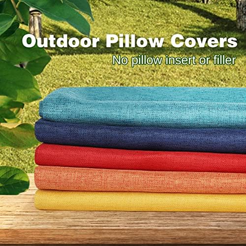 Pack Of 2 Waterproof Outdoor Pillow Covers 18x18 Inch Yellow