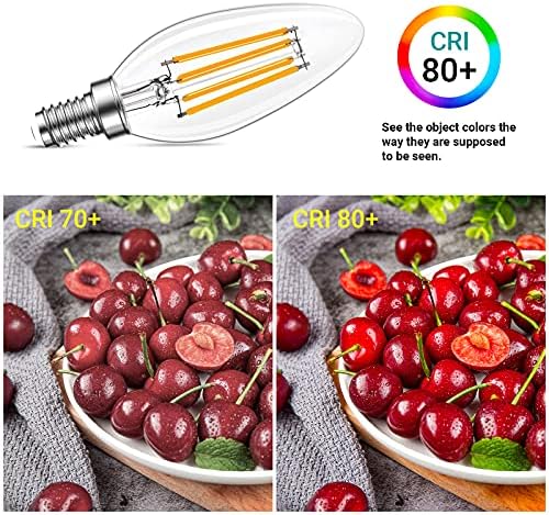 Qingmiao B11 E12 LED Candelabra Bulbs 4W Dimmable 12 Pack