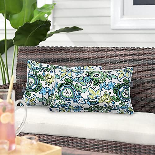 Pack of 2 Outdoor Waterproof Rectangular Throw Pillows with Insert