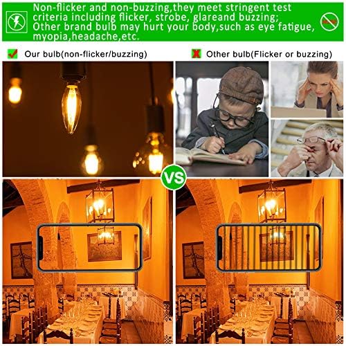 LiteHistory Dimmable 4W 2200K Amber LED Bulb E12 6Pack