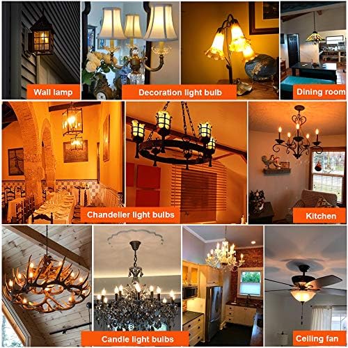 LiteHistory Dimmable 4W 2200K Amber LED Bulb E12 6Pack