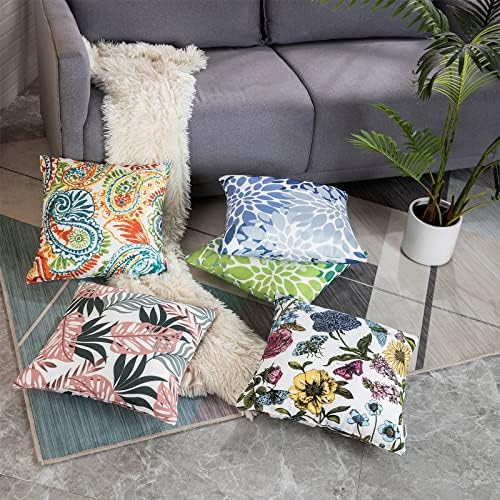 JMKaixin 2 Pack Waterproof Decorative Outdoor Pillows 18x18 Inch