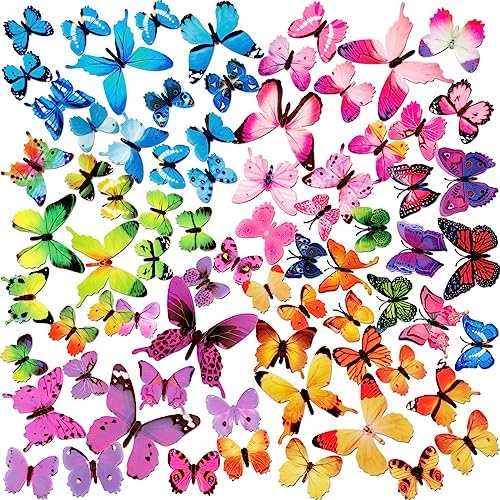 120PCS 3D Colorful Butterfly Wall Stickers Set