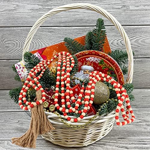 16 Feet Wood Beads Garland with Tassels