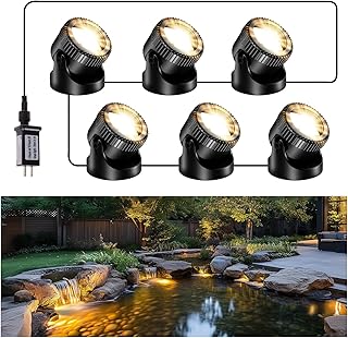 POPOSOAP Pond Lights 6 Head Lamps IP68 Waterproof LED Spotlights